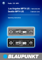 Blaupunkt Seattle-MP-74-US - Owners Manual